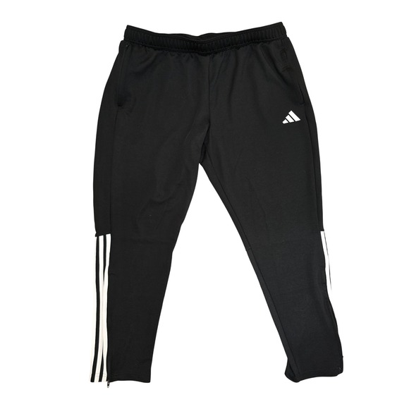 adidas Other - Adidas Mens 2XL Aeroready Training Pants Black White Stripe Zip Ankle Joggers